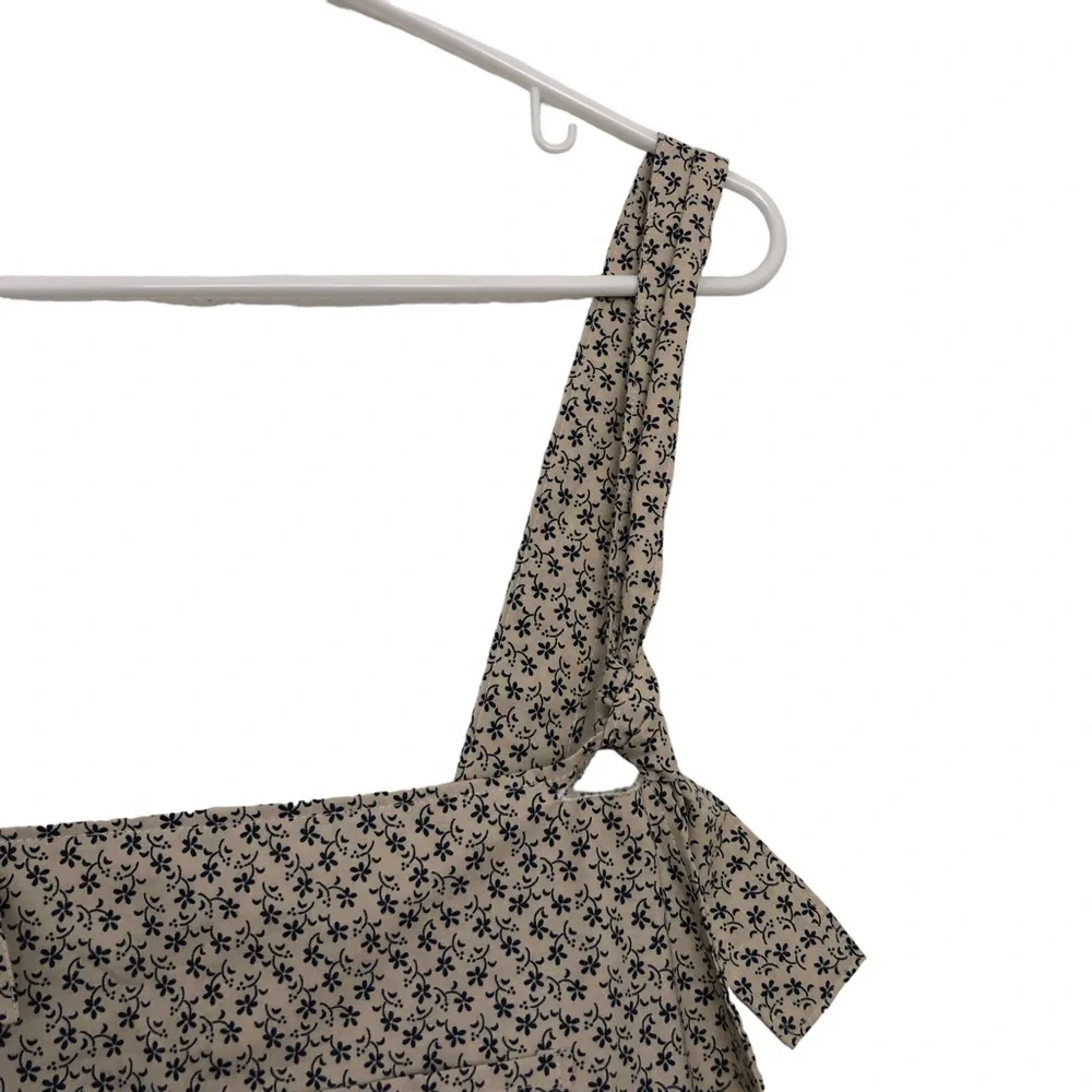 Farmhouse Frocks Overalls Floral Md Relaxed Tapered Bib Handmade Amish Romper - Picture 3 of 7